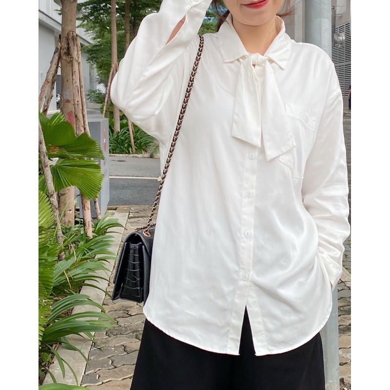 Áo somi thắt nơ RUCHAN.