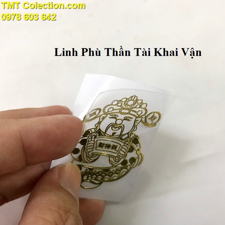 Linh Phù Thần Tài Khai Vận, chất liệu Giấy, băng keo, nhựa plastic, dùng linh phù để dán điện thoại, laptop - SP005345