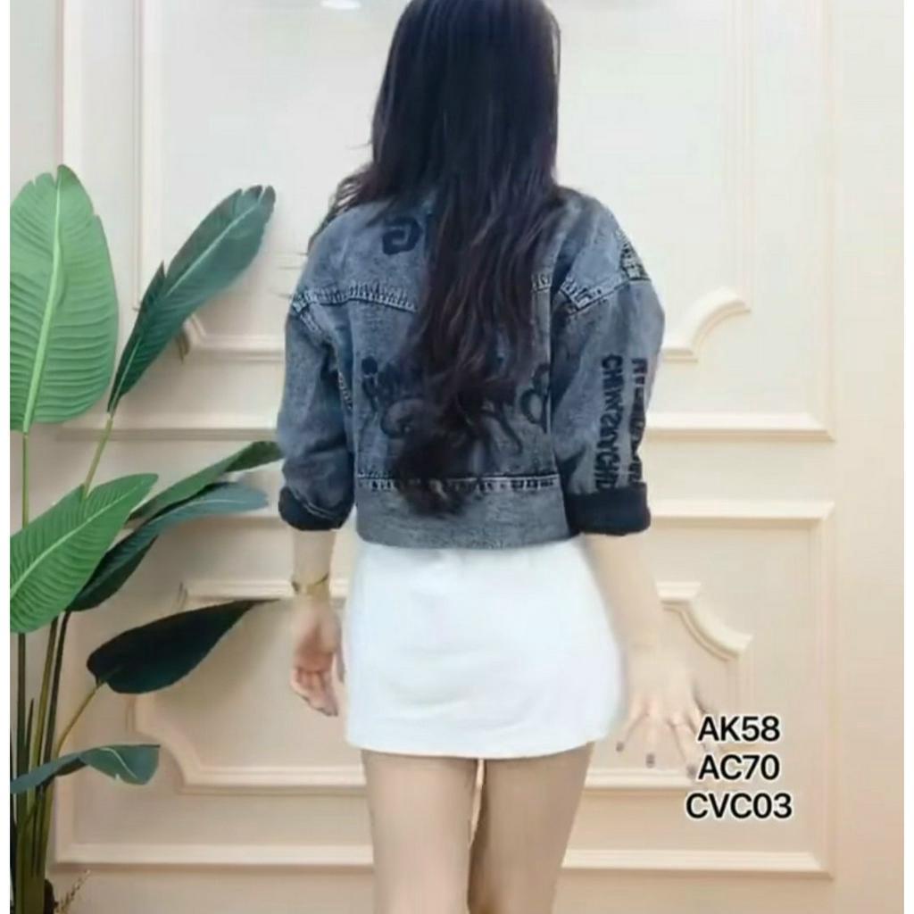 Áo khoác jean nữ thời trang cao cấp FENG form 58Kg