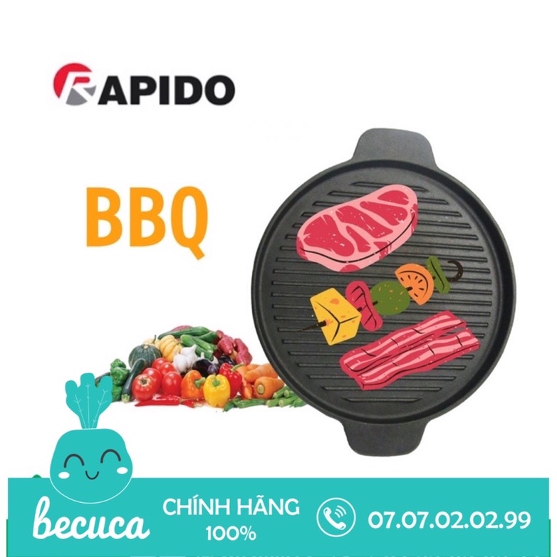 Chảo Nướng Gang Rapido Size 24/26cm - Dùng Cho Mọi Loại Bếp