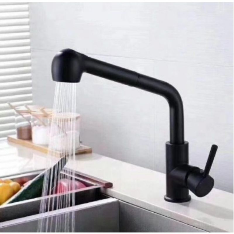 Vòi rửa chén Nóng Lạnh rút dây đầu tròn Inox 304 phủ Nano Đen chống trầy xước. Chọn Hoả Tốc nhận trong 2h tại TPHCM