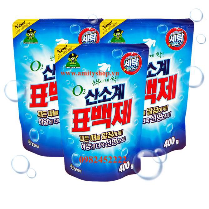 [Công nghệ đột phá] Bột tẩy vết bẩn quần áo oxygen Sandokkaebi Hàn Quốc 400g (Nhập khẩu và phân phối bởi Hando)