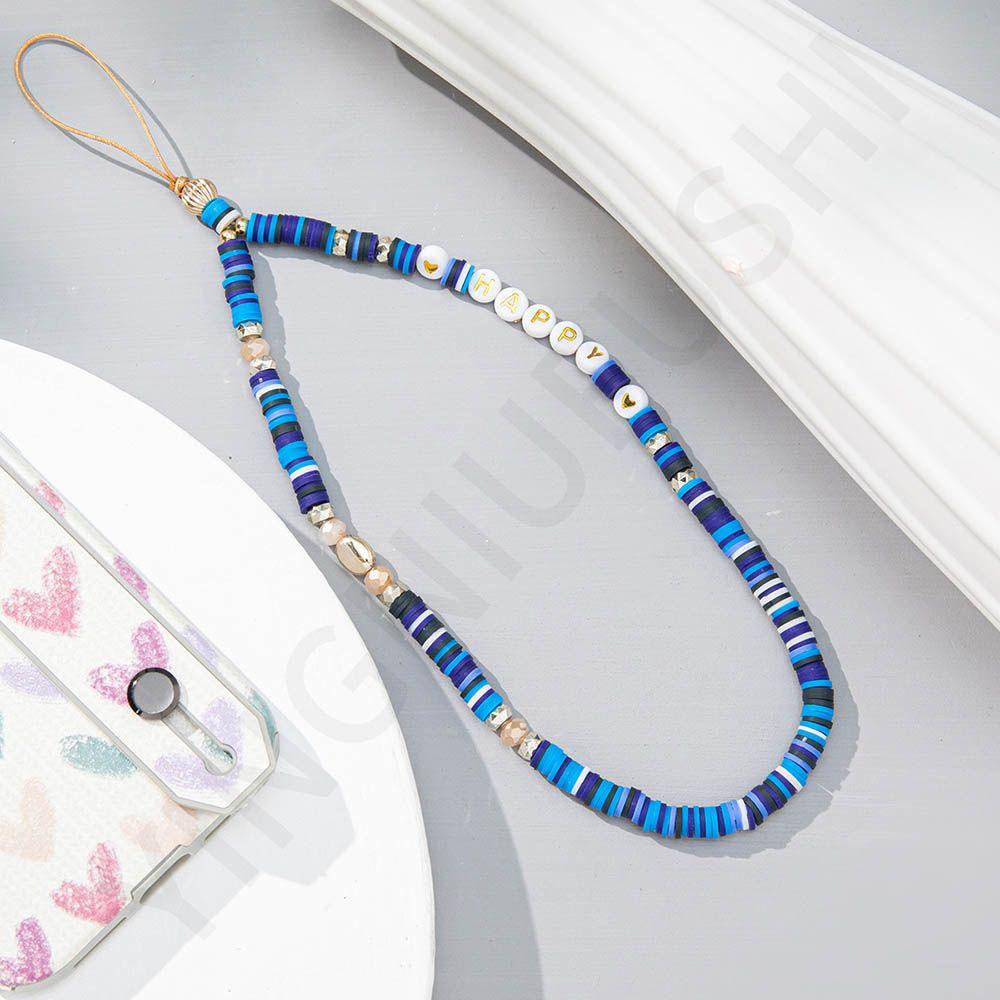 MAYSHOW Cartoon Cellphone Straps Universal Lanyard for Keys Mobile Phone Chain Summer Jewelry Hanging Chains Colorful Phone Accessory Handmade Acrylic Bead Lanyard