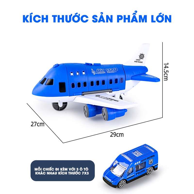 Mô Hình Máy Bay Biến Hình Kèm Nhiều Ô Tô Cảnh Sát, Cứu Hoả Siêu Đẹp Kích Cỡ Lớn Cho Trẻ Em.