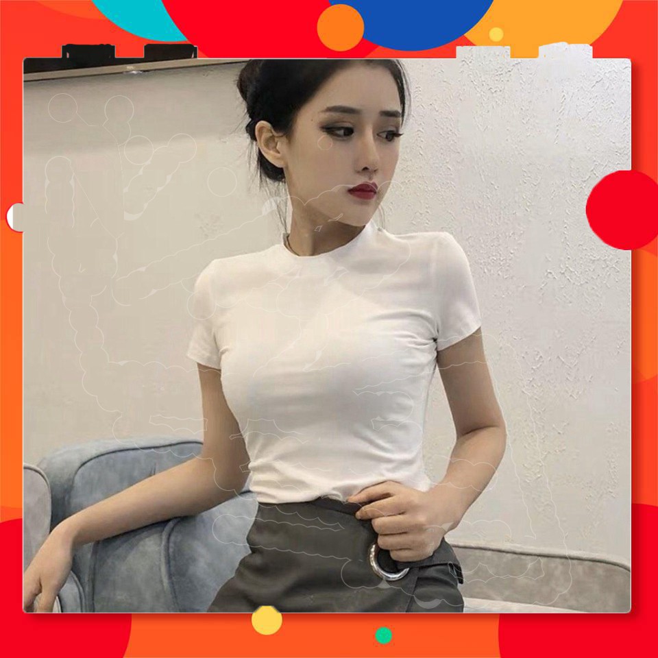 1143A19B1 Áo thun tay ngắn ôm body trơn đủ màu cá tính [Ưu Đãi]