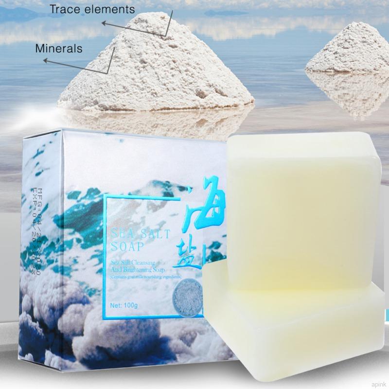 Sea Salt Goat Milk Cleansing Soap Oil Control Remove Blackhead Pimple Mites Moisturizing Handmade Soap