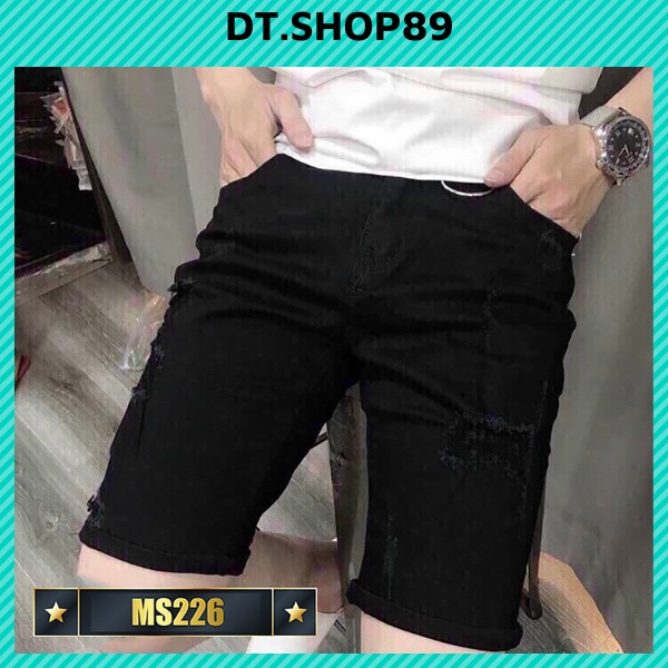 Quần short jean nam co giãn, họa tiết độc đáo, Quần đùi chất bò cao cấp thời trang DT.SHOP89 SJTP31