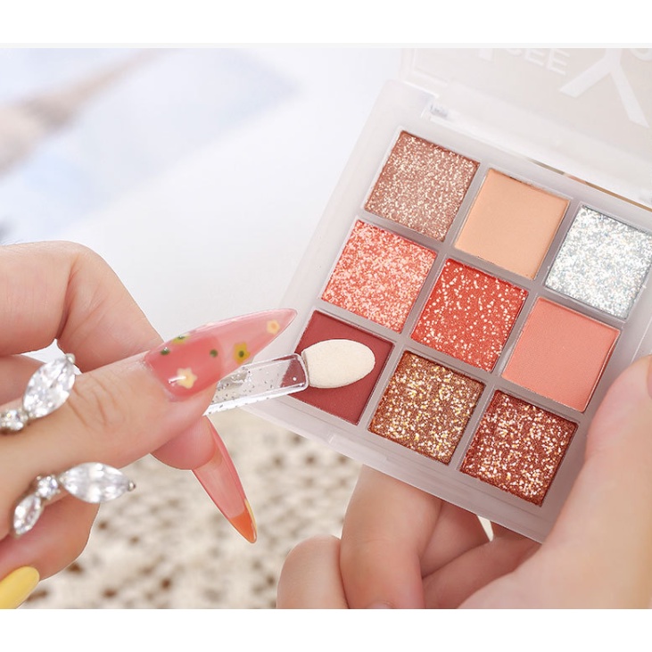 Bảng Phấn Mắt nhũ Lameila 9 Màu chống nước lâu trôi phấn