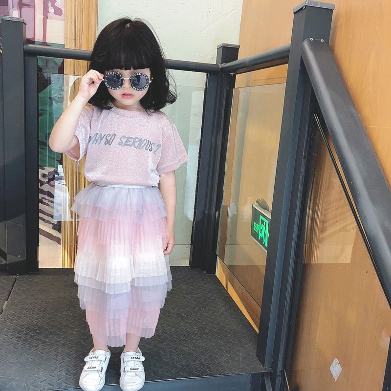 Chân váy dáng dài xếp ly phong cách Hàn Quốc xinh xắn thời trang cho bé gái