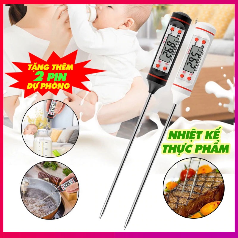 Nhiệt Kế Đo Nhiệt Độ Thực Phẩm Nước Sữa Y Tế Cao cấp, nhiệt kế đo nhiệt độ thực phẩm đa năng TP101, bảo hành 1 đổi 1