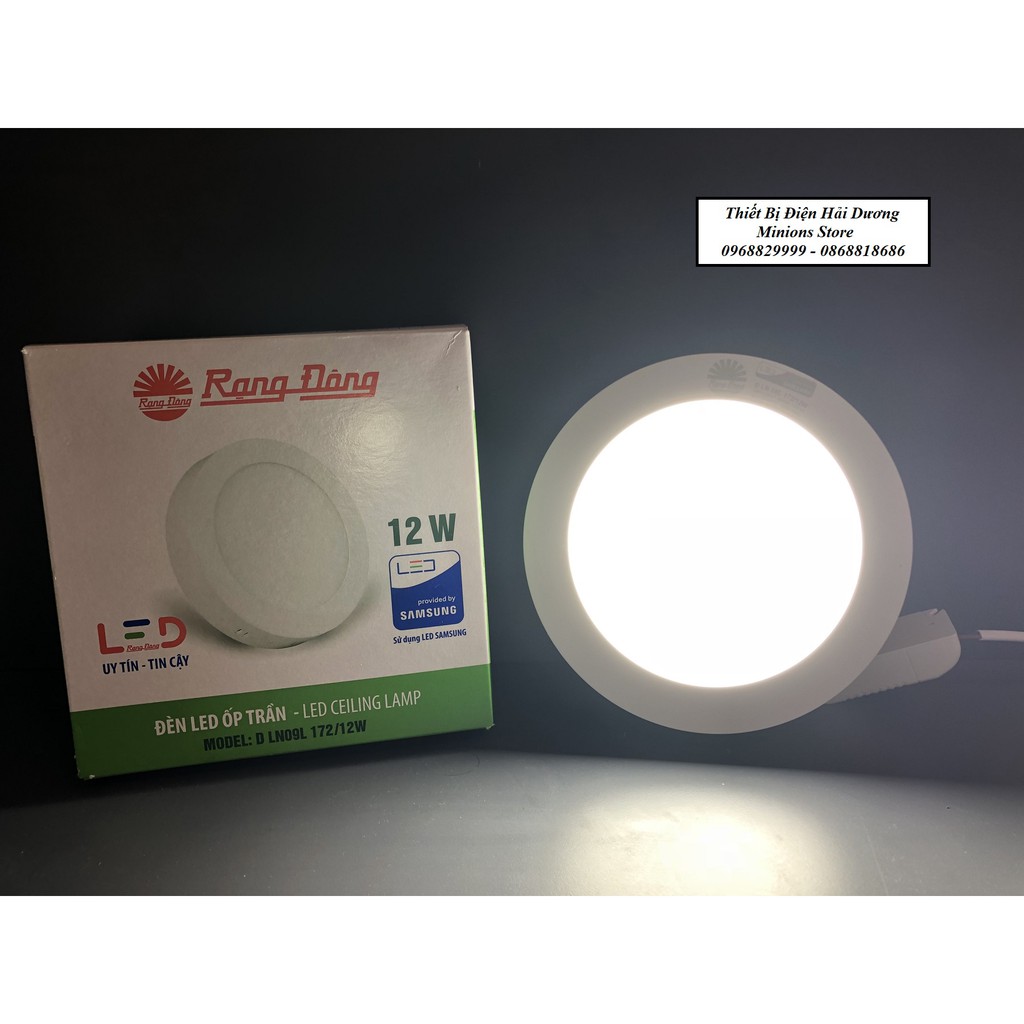 Đèn LED ốp trần Vuông/Tròn 12w Rạng Đông