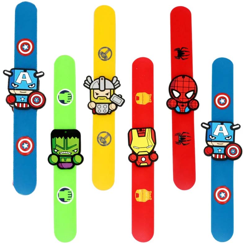 1 Vòng Đeo Tay Silicon Hình Siêu Anh Hùng Marvel Vui Nhộn Trang Trí Cho Bé