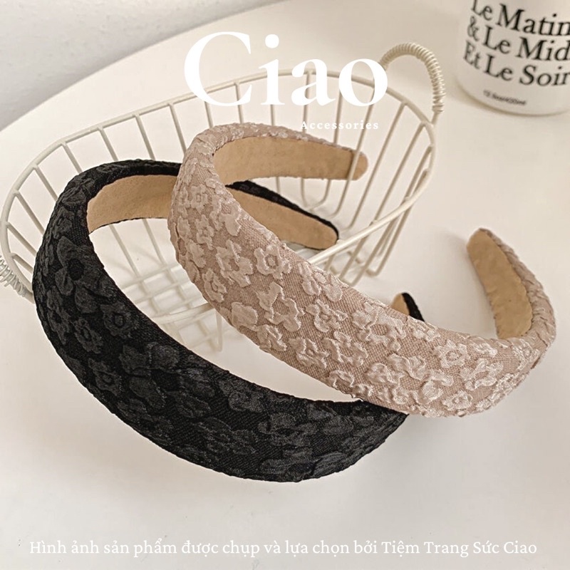 [NEW ITEMS] Băng đô/ Cài tóc vải mềm thiết kế hình hoa in nổi phong cách trendy Ciao accessorries