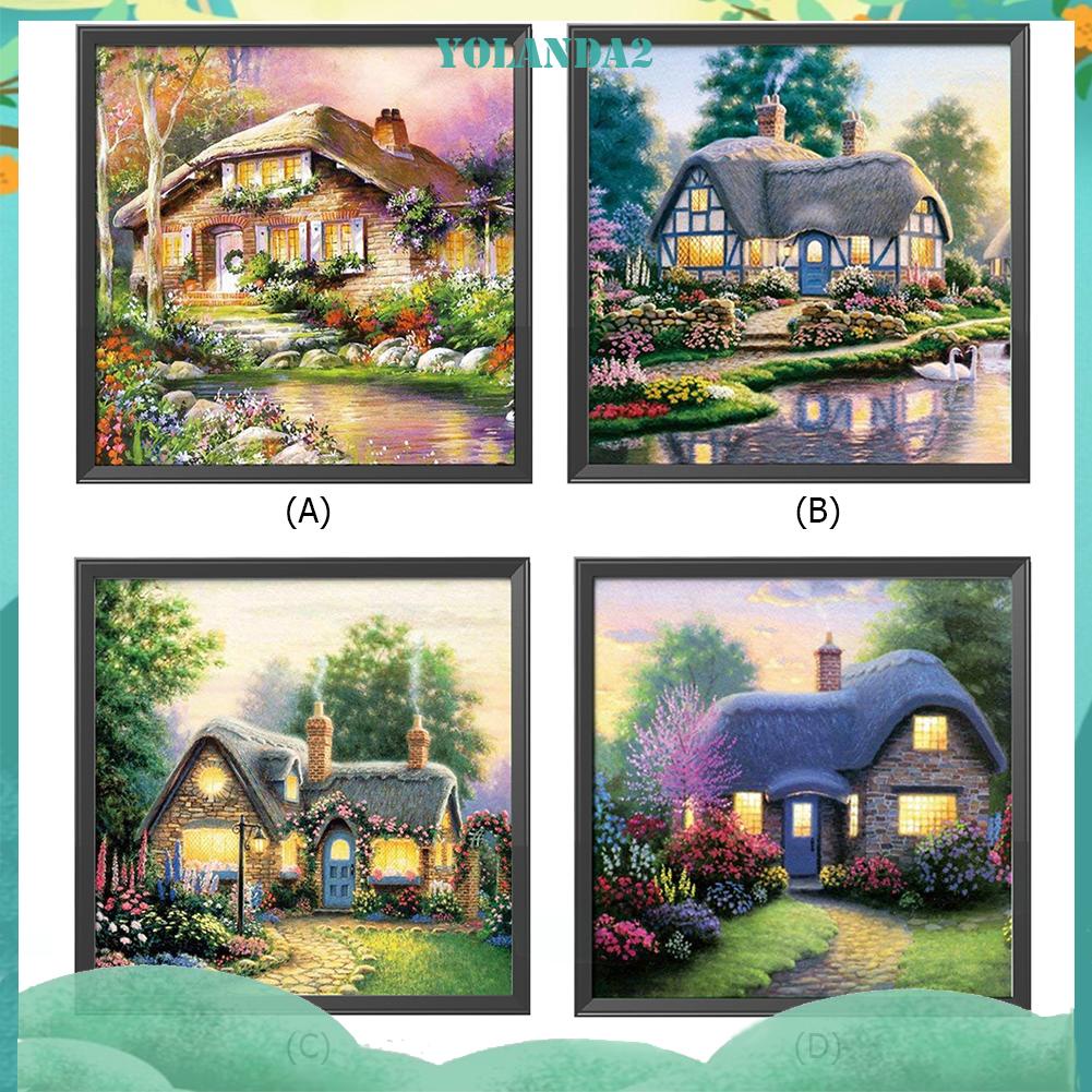 Tranh Thêu Chữ Thập 11CT 40x40cm Hình Phong Cảnh Để Trang Trí Nội Thất