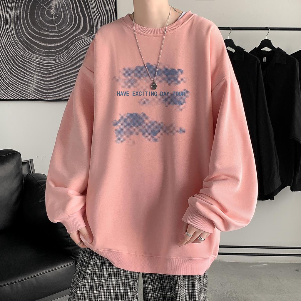 Áo sweater cổ tròn tay dài dáng rộng thời trang xuân thu mới năm 2021