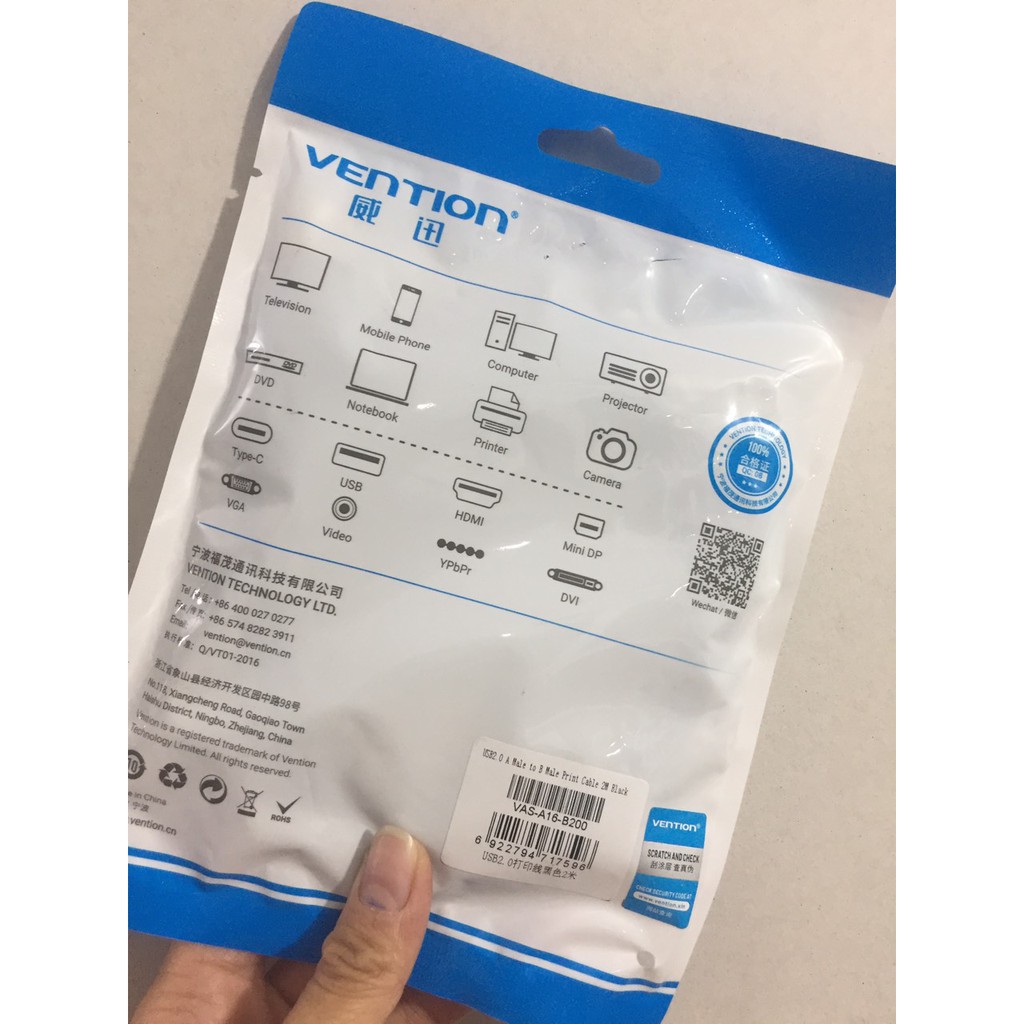 Cáp máy in cổng giao tiếp USB 2.0 Vention