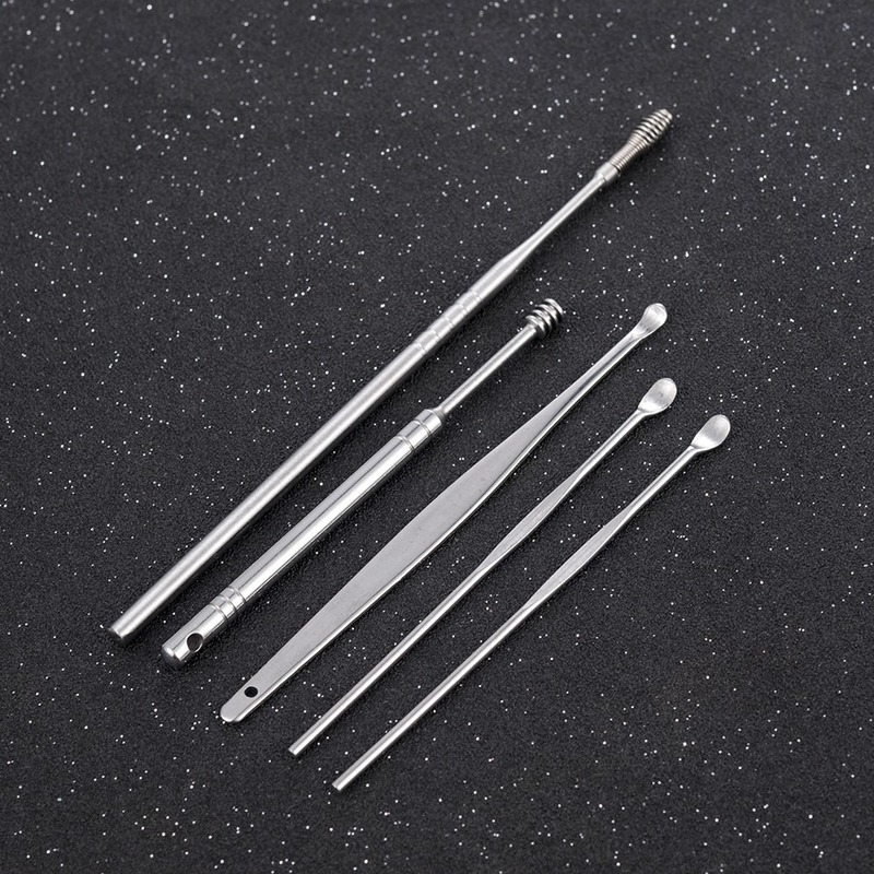 Set 6 Dụng Cụ Lấy Ráy Tai Bằng Thép Không Gỉ Chất Lượng