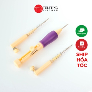 Bộ Kim thêu nổi thêu xù thêu len Punch Needle, 3 cỡ kim khác nhau dùng chỉ và len cỡ nhỏ - Tặng kèm mẫu thử