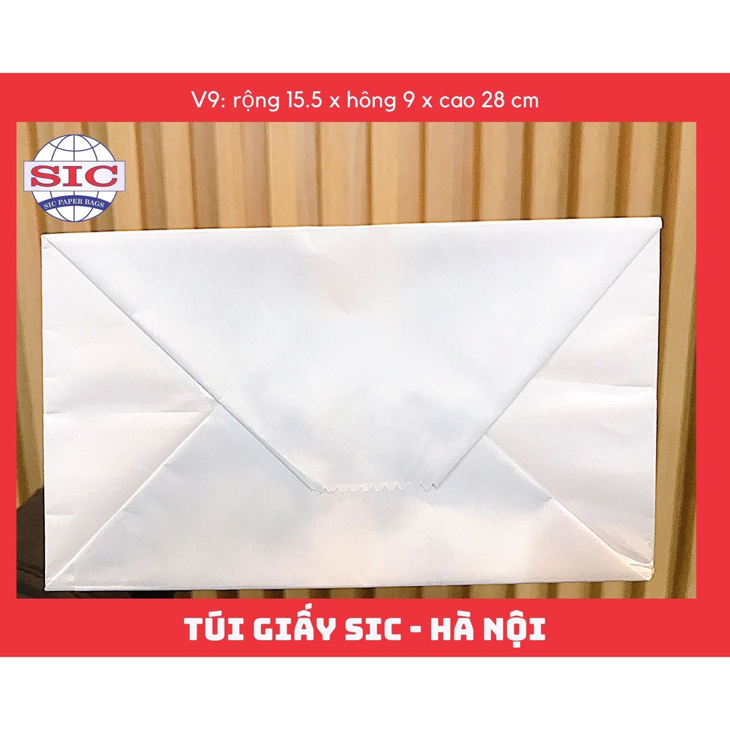 [SET 100 CHIẾC] TÚI GIẤY KRAFT V9: 15.5x9x28 KHÔNG QUAI ( ẢNH THẬT)
