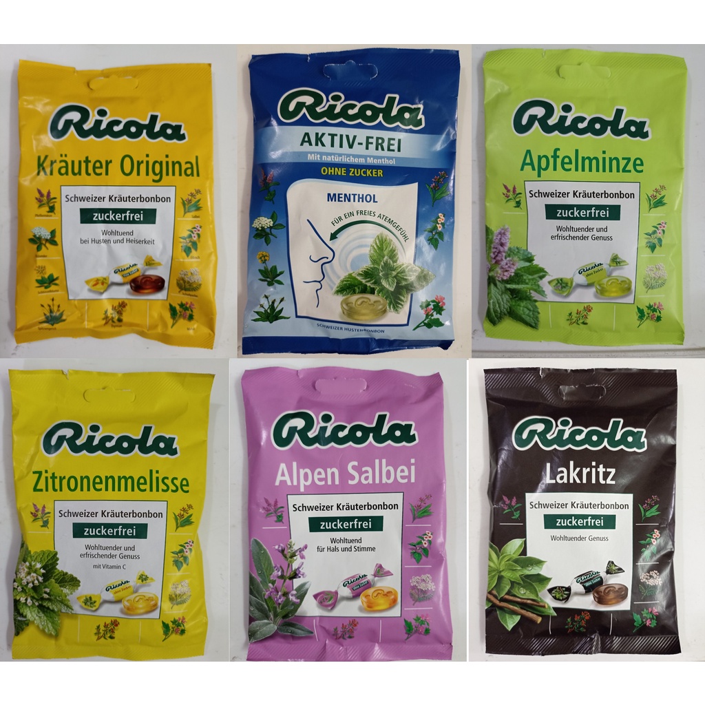 Kẹo ngậm ho Ricola không đường gói 75 gam