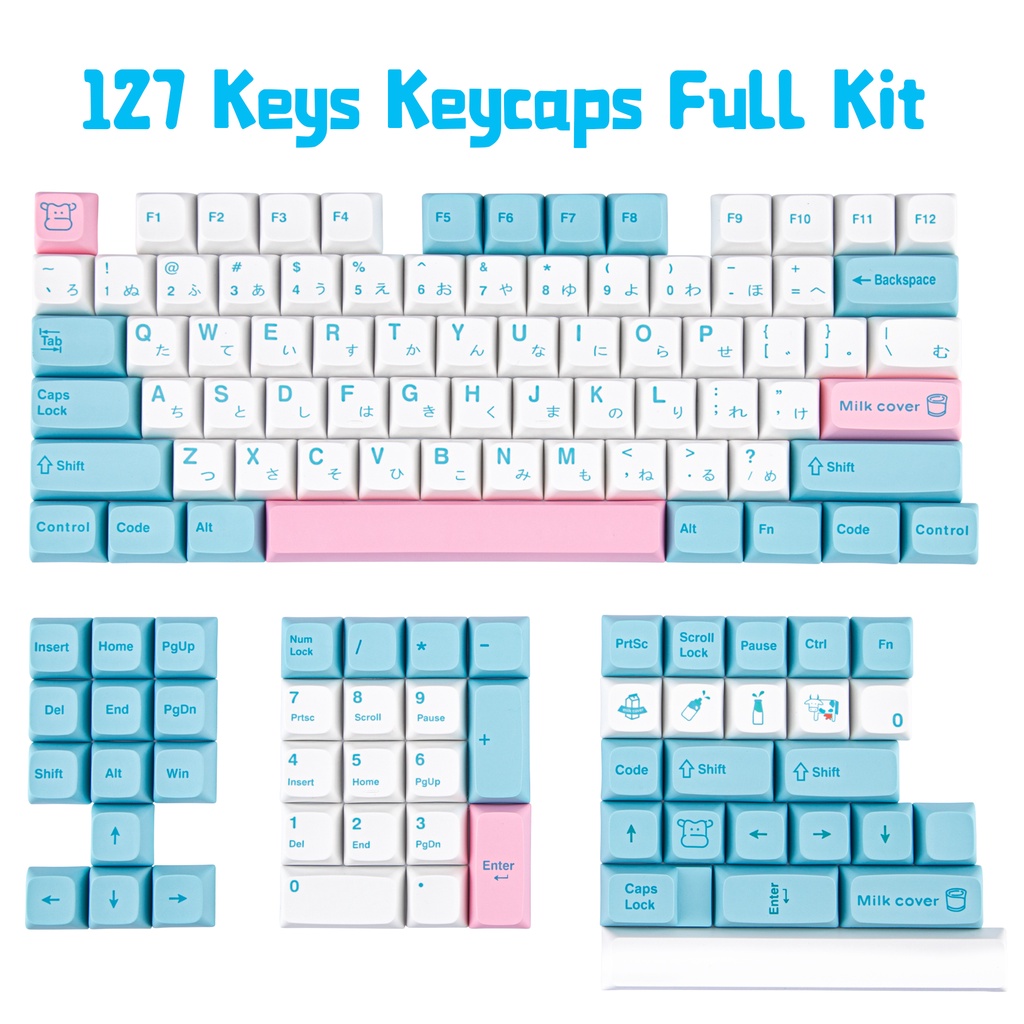 127 phím Cấu hình XDA Keycaps PBT Thuốc nhuộm thăng hoa Bố cục ANSI Keycaps tùy chỉnh cho Cherry MX Gateron Kailh Công tắc Bàn phím cơ