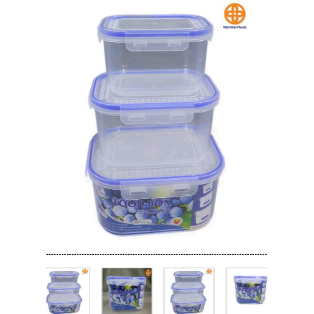 Bộ 3 hộp nhựa đựng thực phẩm Việt Nhật | BigBuy360 - bigbuy360.vn