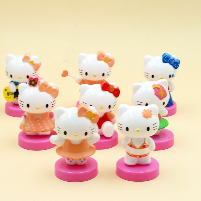 Set 8 Tượng Hello Kitty Mini Dễ Thương Cho Bé