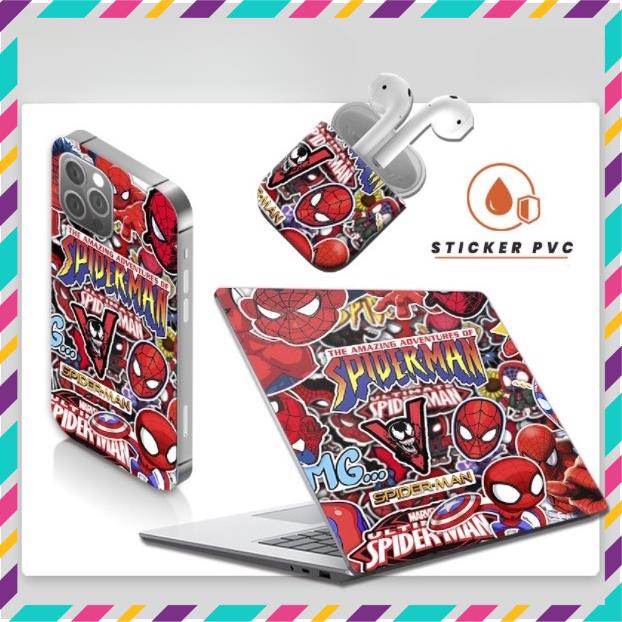 Sticker Spider Man, Dán Nón Bảo Hiêm, Điện Thoại, Laptop, Chống Nước, Chống Bay Màu