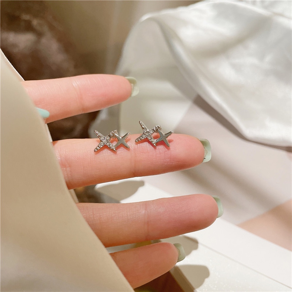 Đôi Bông Tai Hình Ngôi Sao Đính Đá Thời Trang Cho NữYanqueens Quà tặng trang sức