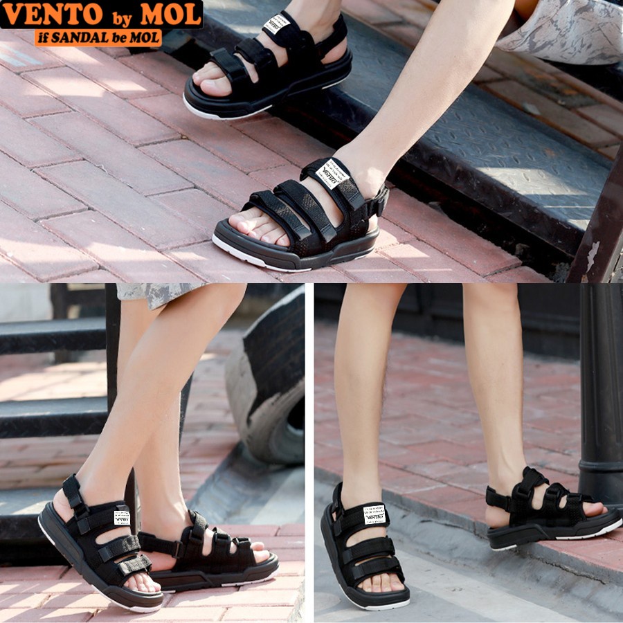 Giày sandal Vento unisex nam nữ 3 quai ngang có quai hậu tháo rời mang đi học đi biển du lịch NV1001B - có big size