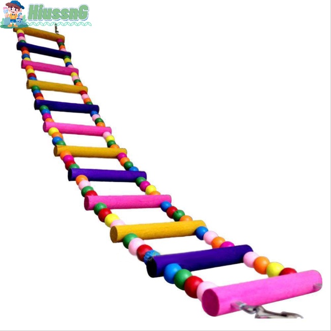 Thang Dây Đồ Chơi Bằng Gỗ Nhiều Màu Sắc Dành Cho Vẹt