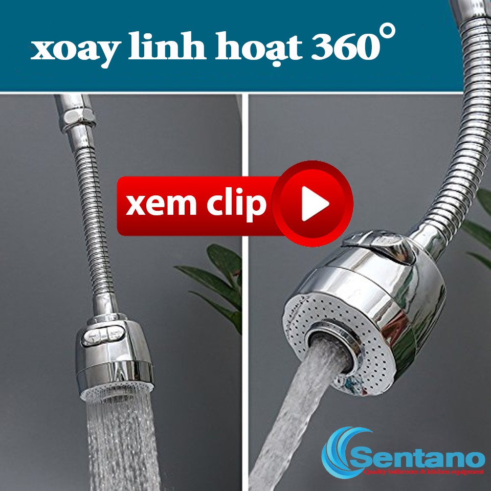 Đầu vòi rửa chén VTA-02 tăng áp xoay linh hoạt 360 tiện lợi với 2 chế độ nước
