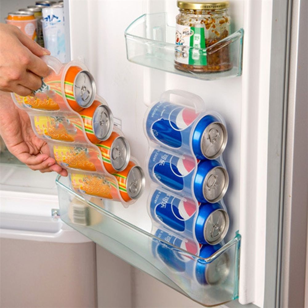 Bộ 4 Hộp Nhựa Trong Suốt Đựng Lon Nước Ngọt Tiện Lợi