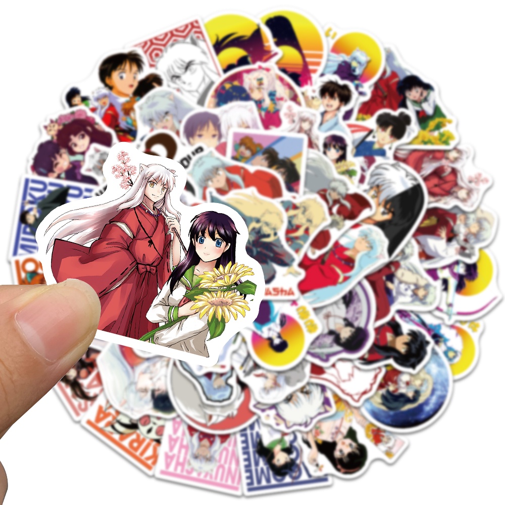 Bộ 10/50 Miếng Dán Hình Hoạt Hình Inuyasha Chống Thấm Nước