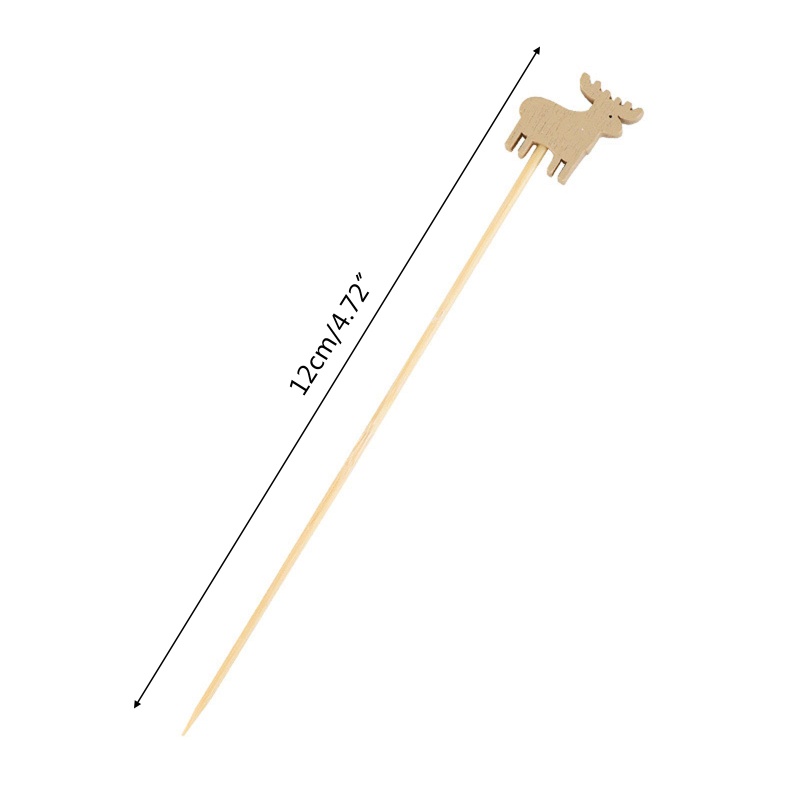 Set 100 Nĩa Tre Ăn Món Tráng Miệng / Hoa Quả Đa Năng Hình Nai Sừng Tấm