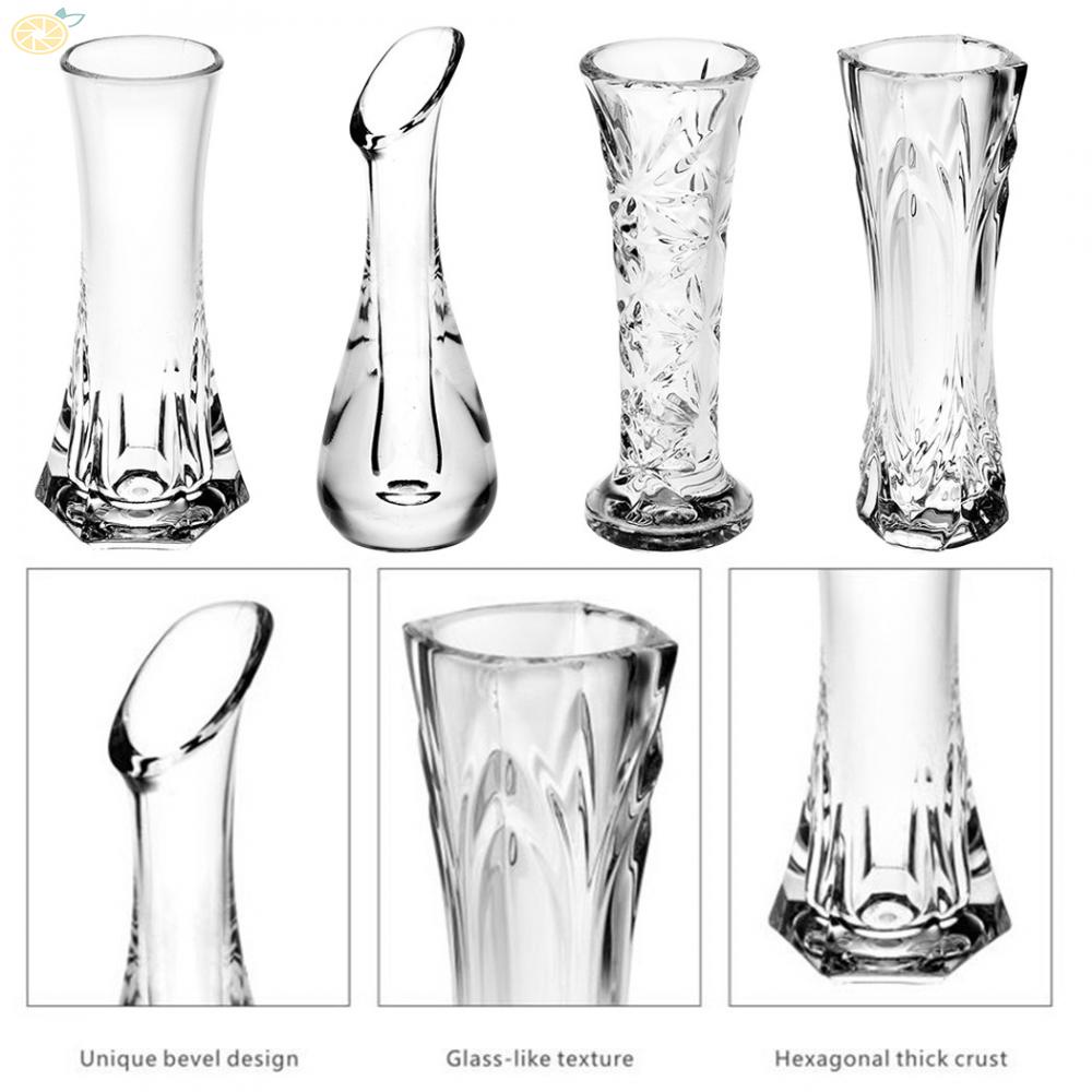 【VARSTR】Flower Vase Home Decor Party Decor Wedding Bouquet Display Clear Four Styles