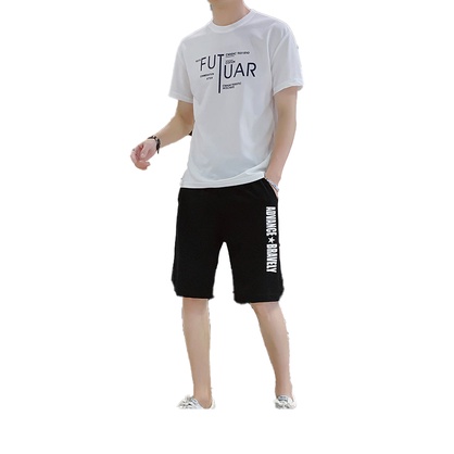 Đồ bộ thun lạnh nam mẫu in chữ kiểu phiên bản hàn quốc kiểu dáng slim fit đơn giản DB19