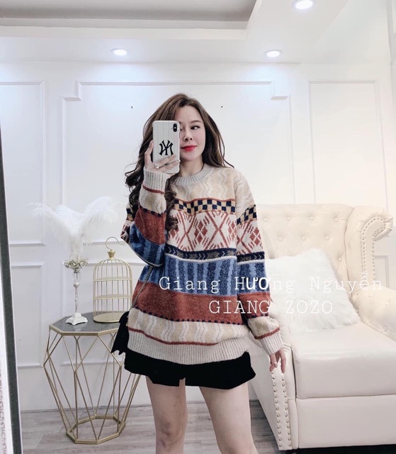 Áo len thổ cẩm Giang zo