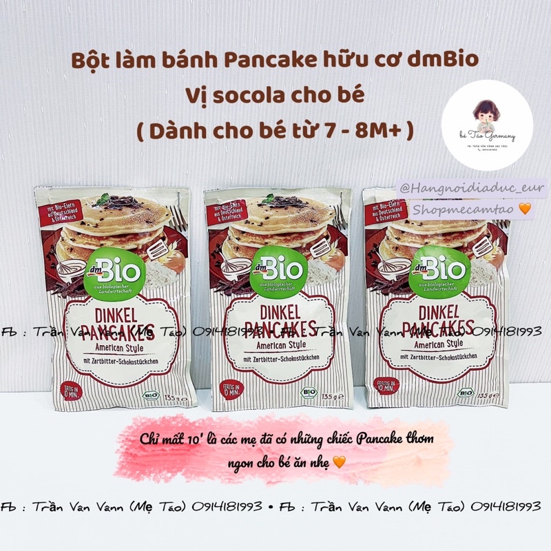 Bột làm bánh Pancakes hữu cơ DmBio - 135g