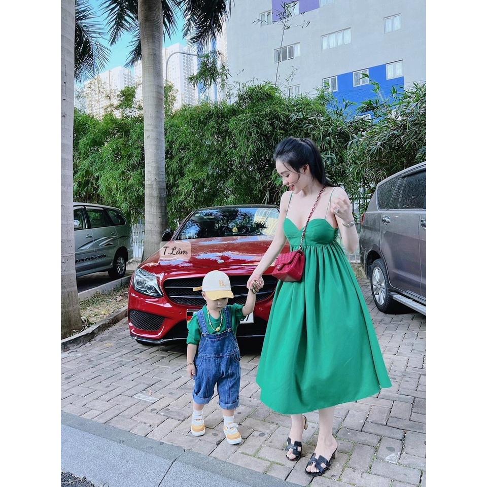 Váy thô 2 dây baby doll 4 màuu Chun lưng Bầu Bì Mặc thoải mái ạ  Hàng Hot