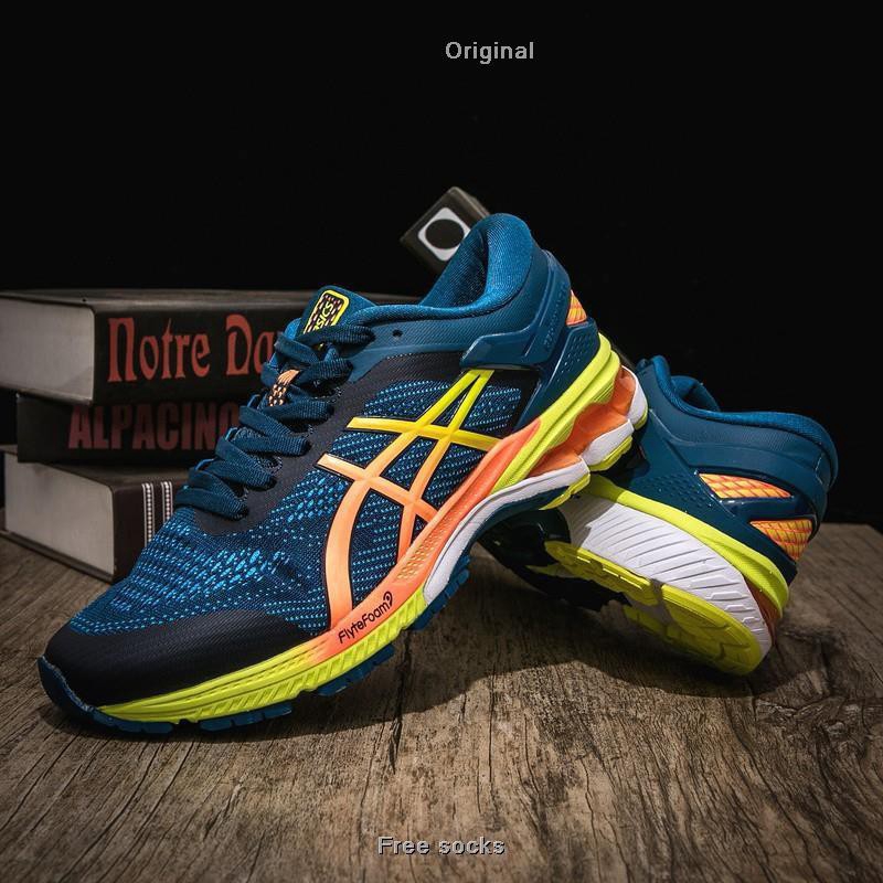 [Cửa hàng nhà máy] Chính hãng Giày chạy bộ nam Asics GEL-KAYANO 26 màu xanh vàng