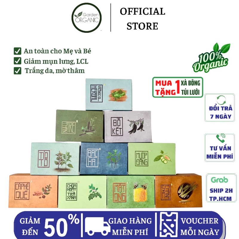 Xà bông sinh dược 100% organic - giảm mụn, trắng da, giảm ngứa, thư giãn, khử mùi, an toàn cho bé và mẹ