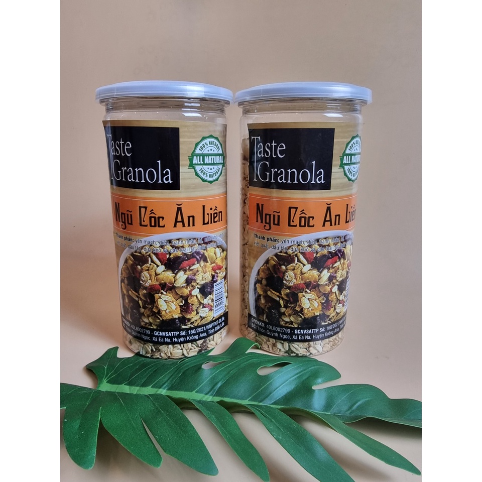 Hũ 500g Ngũ cốc Taste ăn kiêng Granola cao cấp nhiều hạt, giòn ngon bổ dưỡng