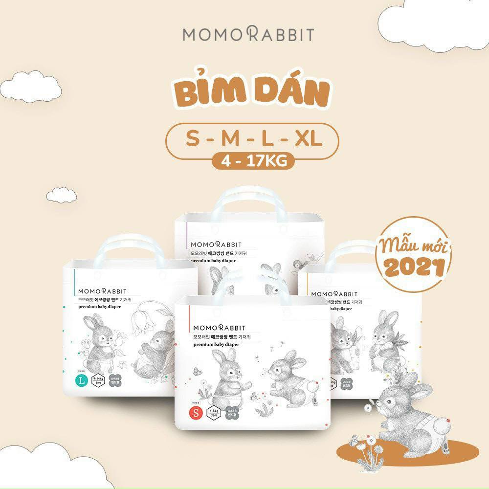 Bỉm momo rabbit nội địa HÀN Quốc dán/quần S36/M32/L30/xl28/L28/xl22/xxl18