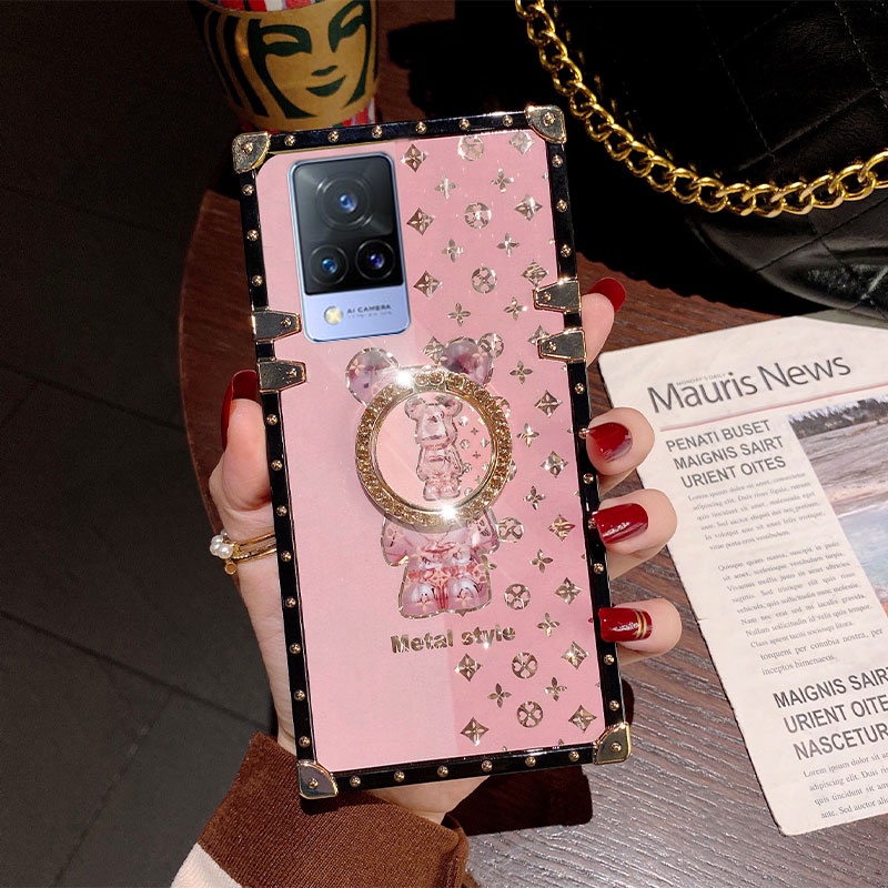 Ốp Điện Thoại Có Giá Đỡ Hình Gấu Vivo V20 V20SE V21 V21E Y77 Y16 Y35 Y22 Y22S Y55S Y76S Y21 Y33S Y21S Y52 Y72 Y51 Y31