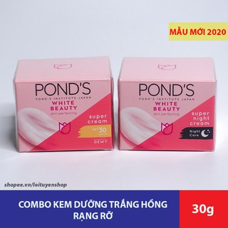 [MẪU MỚI 2020] Combo Kem Dưỡng Da Trắng Hồng Rạng Rỡ Pond's White Beauty (Ngày + Đêm 30g)