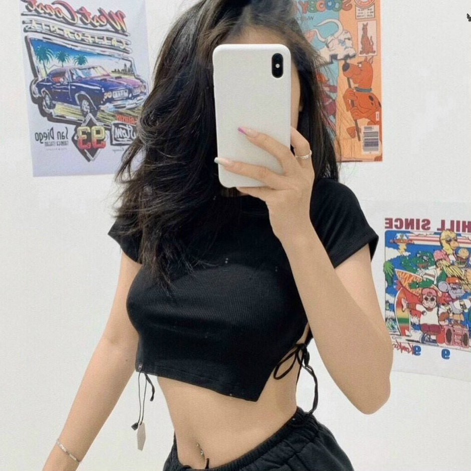 [FREE SHIP] ÁO THUN crtop buộc dây eo siêu xinh,diện đủ kiểu ạ alohashop91