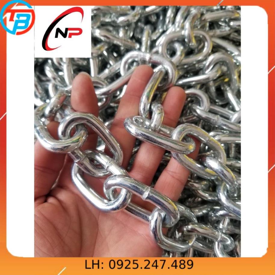 Dây Xích Sắt Mạ Kẽm 10 mm(li) chịu lực tốt.Sử dụng cho gia đình,công trình và xí nghiệp.Kimkhinhatphat