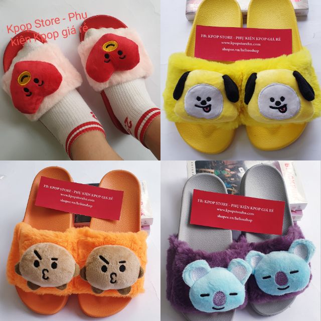 Dép BT21 ver 3 dép bông bt21 plus doll slipper