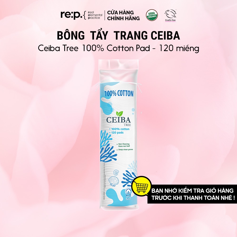 Bông Tẩy Trang Ceiba 100% Cotton Siêu Tiết Kiệm Dung Dịch